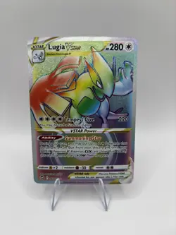 Pokemon TCG Lugia VSTAR Rainbow Secret Rare Holo Card Silver Tempest 202/195 NM - Image 1