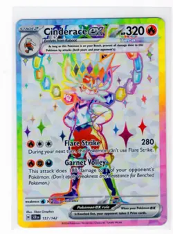 Cinderace ex 157/142 - Sv07: Stellar Crown Holo Full Art Pokemon TCG Card NM - Image 1