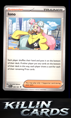 Iono - 080/091 080/091 Pokemon Uncommon SV: Paldean Fates Card NM - Image 1