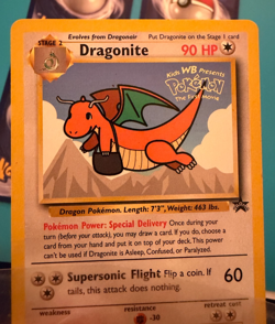Set of 4 dif Black Star Promo WB Movie Pokemon Cards Pikachu, Dragonite, Mewtwo - Image 5