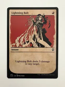 Lightning Bolt Showcase MTG Magic the Gathering Card NM Near Mint CLB - Image 1