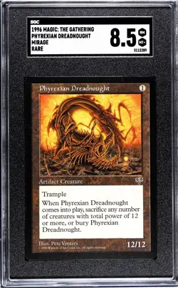 1996 Magic: The Gathering Mirage Phyrexian Dreadnought Rare SGC 8.5 NM MINT+ MTG - Image 1