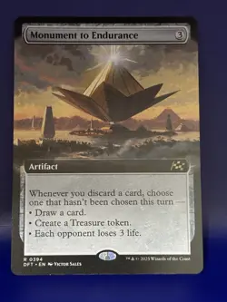 1x MTG - Monument to Endurance - Extended Art - 0394 Aetherdrift NM x1 - Image 1