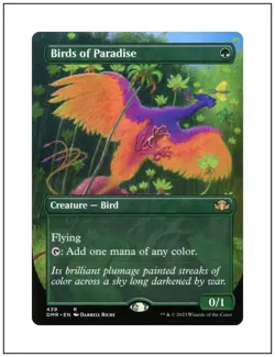 1x Birds of Paradise, Borderless Art, Dominaria Remastered, Magic MTG NM - Image 1
