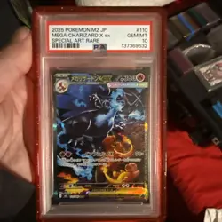 2025 POKEMON JPN M2-INFERNO X SPECIAL ART RARE #110 MEGA CHARIZARD X EX PSA 10 - Image 1