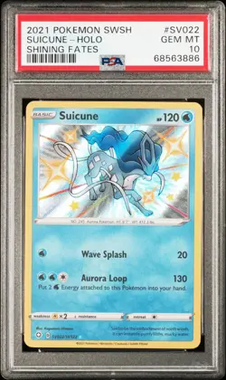 2021 Pokemon Suicune Holo Shiny Vault Shining Fates SV022/SV122 PSA 10 - Image 1