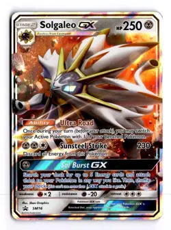 Solgaleo GX SM16 Sun & Moon Promo Holo Pokemon Heavy Play+ - Image 1