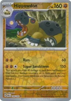 HIPPOWDON 106/182 DESTINED RIVALS POKEMON (REVERSE HOLO, NM) - Image 1