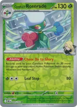 CYNTHIA'S ROSERADE 008/182 DESTINED RIVALS POKEMON (REVERSE HOLO, NM) - Image 1