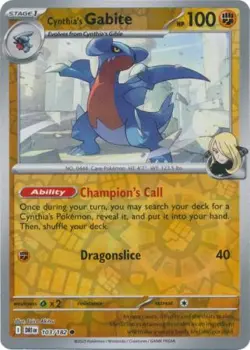 CYNTHIA'S GABITE 103/182 DESTINED RIVALS POKEMON (REVERSE HOLO, NM) - Image 1