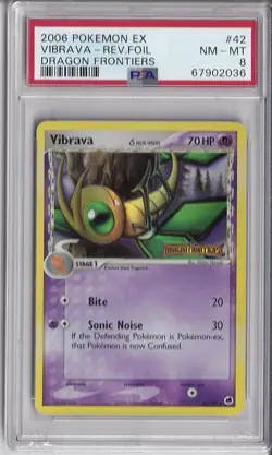 2006 Vibrava Delta Reverse Holo Pokemon Dragon Frontiers 42/101 PSA 8 STAMPED - Image 1