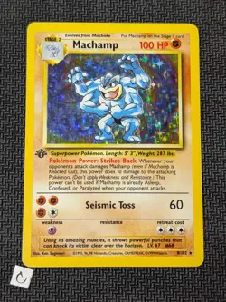 Machamp 8/102 - Base Set 1st Edition WOTC Pokemon TCG MP - Image 1