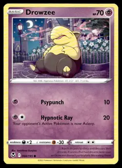Drowzee SWSH12: Silver Tempest 060/195 MP Pokemon TCG | Buy 10 Get 10 Free - Image 1