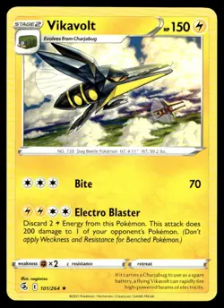 Vikavolt SWSH08: Fusion Strike 101/264 MP Pokemon TCG | Buy 10 Get 10 Free - Image 1
