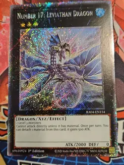 In Hand YUGIOH x1 RA04-EN154 NUMBER 17: LEVIATHAN DRAGON - PLATINUM SECRET RARE - Image 1