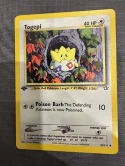 Pokemon Neo Genesis 1st Edition Togepi Card 51/111 LP Condition - Image 1