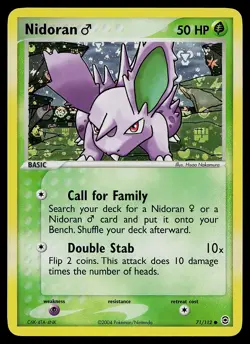Pokemon Card - Nidoran M FireRed & LeafGreen 71/112 Common Reverse Holo - Image 1