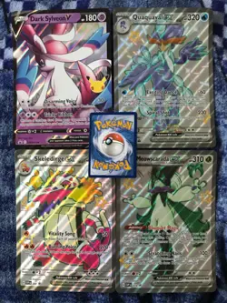 4 X JUMBO Oversized Pokemon Card Dark Sylveon Skeledirge Meowscarada Quaquaval - Image 1