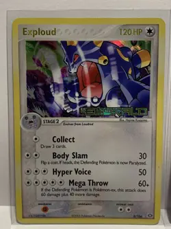 3 Pokemon Stamped Exploud ZIGZAGOON Taillow Holo Foil Cards Emerald Set 2005 LP - Image 2