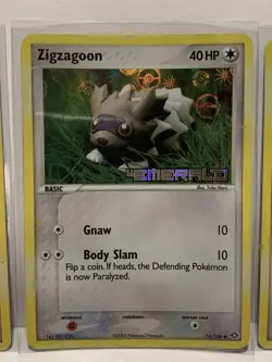 3 Pokemon Stamped Exploud ZIGZAGOON Taillow Holo Foil Cards Emerald Set 2005 LP - Image 3