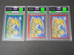 PSA 8 Charizard Venusaur Blastoise Set Carddass Vending TOWN MAP Pokemon Card - Image 2