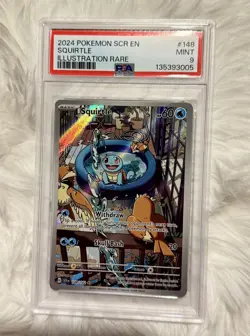 Pokemon Card Squirtle 148/142 PSA 9 Graded Stellar Crown Illustration Rare - Image 1