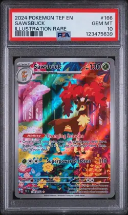 PSA 10 Sawsbuck #166/162 Illustration Rare - Temporal Forces Pokemon TCG Card - Image 3