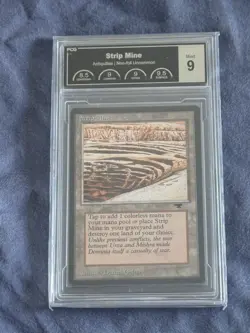 MTG Antiquities Strip Mine PCG 9 Mint Graded 1994 Magic The Gathering - Image 1