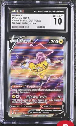 Pokemon TCG Raikou V GG41/GG70 Galarian Gallery, Crown Zenith | CGC 10 Graded - Image 1