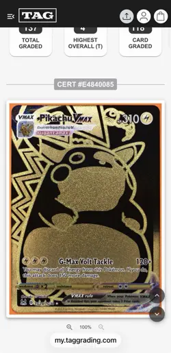 2022 Pokemon SWSD Lost Origin Trainer Gallery - Pikachu VMAX Gold #TG29 - TAG 10 - Image 5