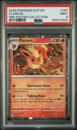 2025 POKEMON SVP EN-SV BLACK STAR PROMO #167 FLAREON PSA 9 - Image 1