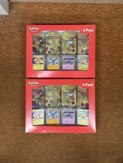 Pokemon TCG Scarlet & Violet 151 Sealed 4-Pack Sam’s Club Mini Tins Lot Of 2 - Image 1
