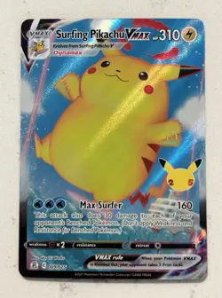 Surfing Pikachu Vmax - 009/025 Celebrations 25th FULL ART Pokemon - Image 1