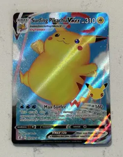 Surfing Pikachu Vmax - 009/025 Celebrations 25th FULL ART Pokemon - Image 2