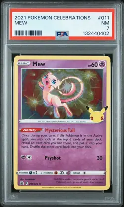 PSA 7 2021 POKEMON TCG Celebrations MEW #011/025 Near Mint 🔥 - Image 1