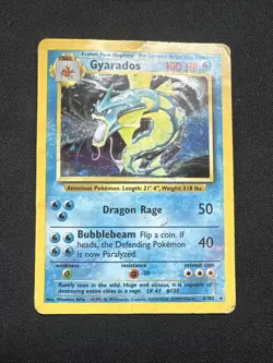Gyarados - 6/102 - Base Set Holo Rare - Unlimited Edition English Pokemon HP/DMG - Image 1
