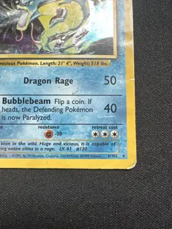 Gyarados - 6/102 - Base Set Holo Rare - Unlimited Edition English Pokemon HP/DMG - Image 4