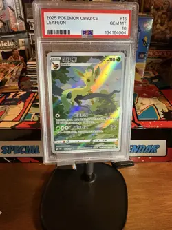 2025 Pokemon CBB2 CS Leafeon 07 15/15 PSA 10 GEM MINT - Image 1