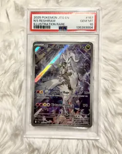 *PSA 10* Pokemon N’s Reshiram #167 Journey Together Illustration Rare - Image 1