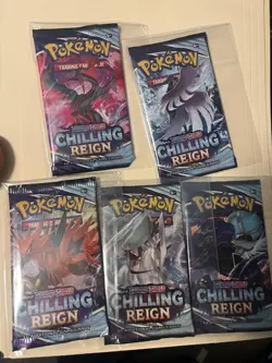 Chilling Reign Pokemon Booster Pack x 5 (Complete Pack Art Set) 820650808470 - Image 2
