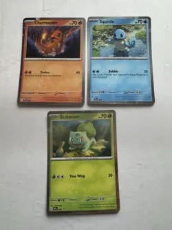 Pokemon 151 Poster Promo Set (Bulbasaur 046 Charmander 047 Squirtle 048) NM/M - Image 1