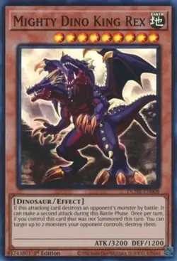 x1 Mighty Dino King Rex - DUNE-EN008 - Super Rare - 1st Edition Yu-Gi-Oh! M/NM - Image 1