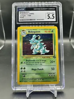 1999 Pokemon TCG Nidoqueen Jungle Holo Card 7/64 Holo Rare CGC 5.5 Excellent - Image 1