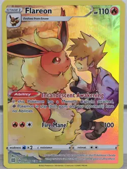 Pokemon Card Flareon TG01/TG30 Swsh09: Brilliant Stars 2022 Trainer Gallery Holo - Image 5