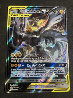 Pokemon TCG Pikachu & Zekrom GX Black Star Promo Card SM168 - Image 1