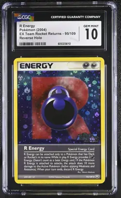 CGC 10 R Energy EX Team Rocket Returns 95/109 Reverse Holo STAMPED Pokemon Card - Image 1