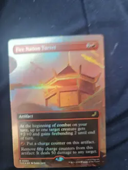 Fire Nation Turret NM Foil Borderless Final Fantasy Magic The Gathering Mtg - Image 1