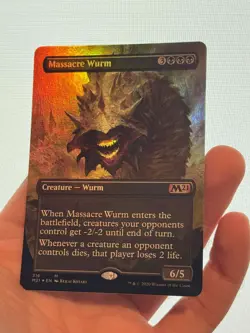 1X FOIL Massacre Wurm BORDERLESS MINT MTG Magic M21 Core Set 2021 Mythic EDH - Image 2