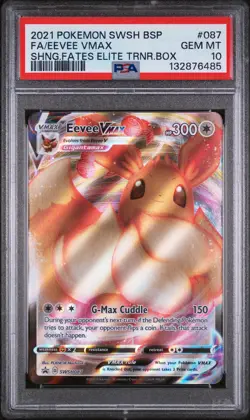 2021 POKEMON SWSH BLACK STAR PROMO #087 FULL ART/EEVEE VMAX PSA 10 - Image 1