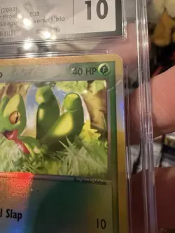 CGC 10 Treecko Reverse Holo #003 Black Star Promo Pokemon League 2003 *scuffs* - Image 4